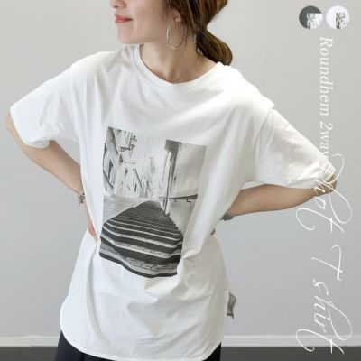 綿天竺ラウンドヘム2WAYフォトTシャツ 【メール便可/ma1.5】